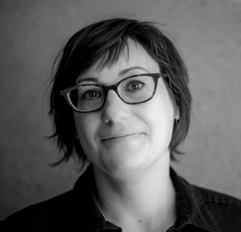Amenda Tate, black and white headshot