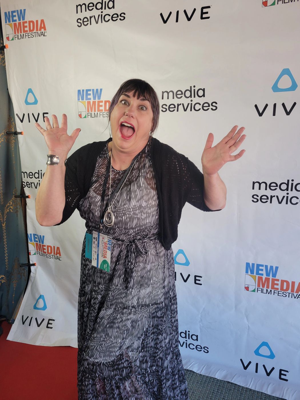 Amenda Tate on the red carpet at the New Media Film Festival