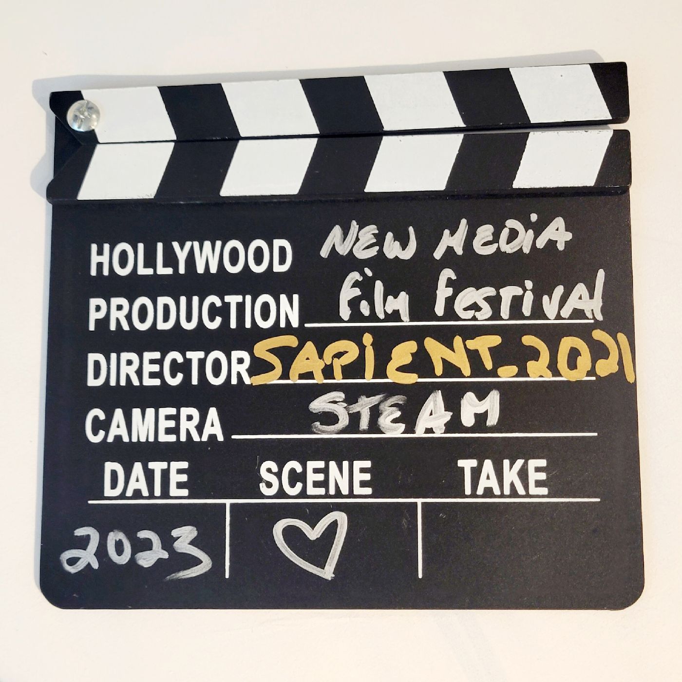 Festival clapboard signed Sapient_2.021, STEAM, 2023